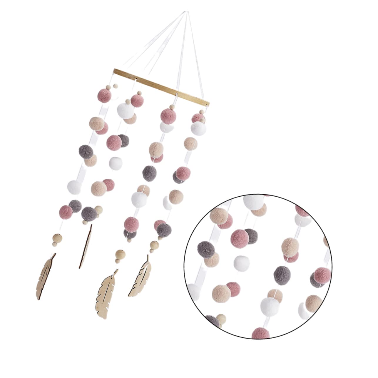 Украшение HEMOTON String Wind Chime Hair Ball Ornament Pack of 2, фото №2