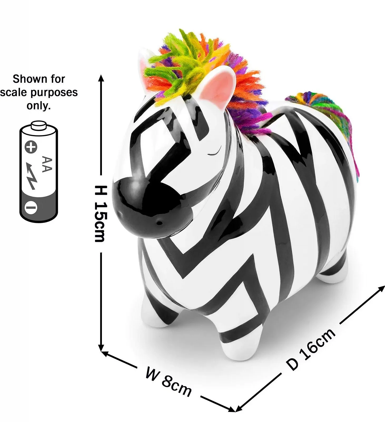 Скарбничка Mousehouse Gifts Зебра з кольоровою гривою, фото №2