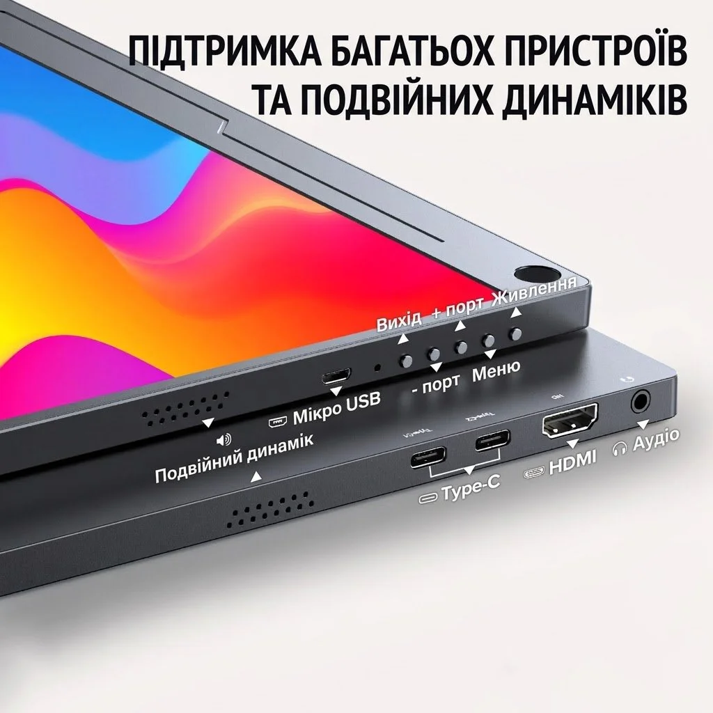 Монитор портативный сенсорный 15.6" UPERFECT Full HD IPS 60 Гц, фото №6