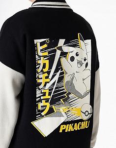 Бомбер Pok
émon Pikachu для мальчиков, черный, детский, однотонный жакет с графикой, длинный рукав, повседневная верхняя одежда 0025 Index Character Clothing synthetic.ua - Фото 1