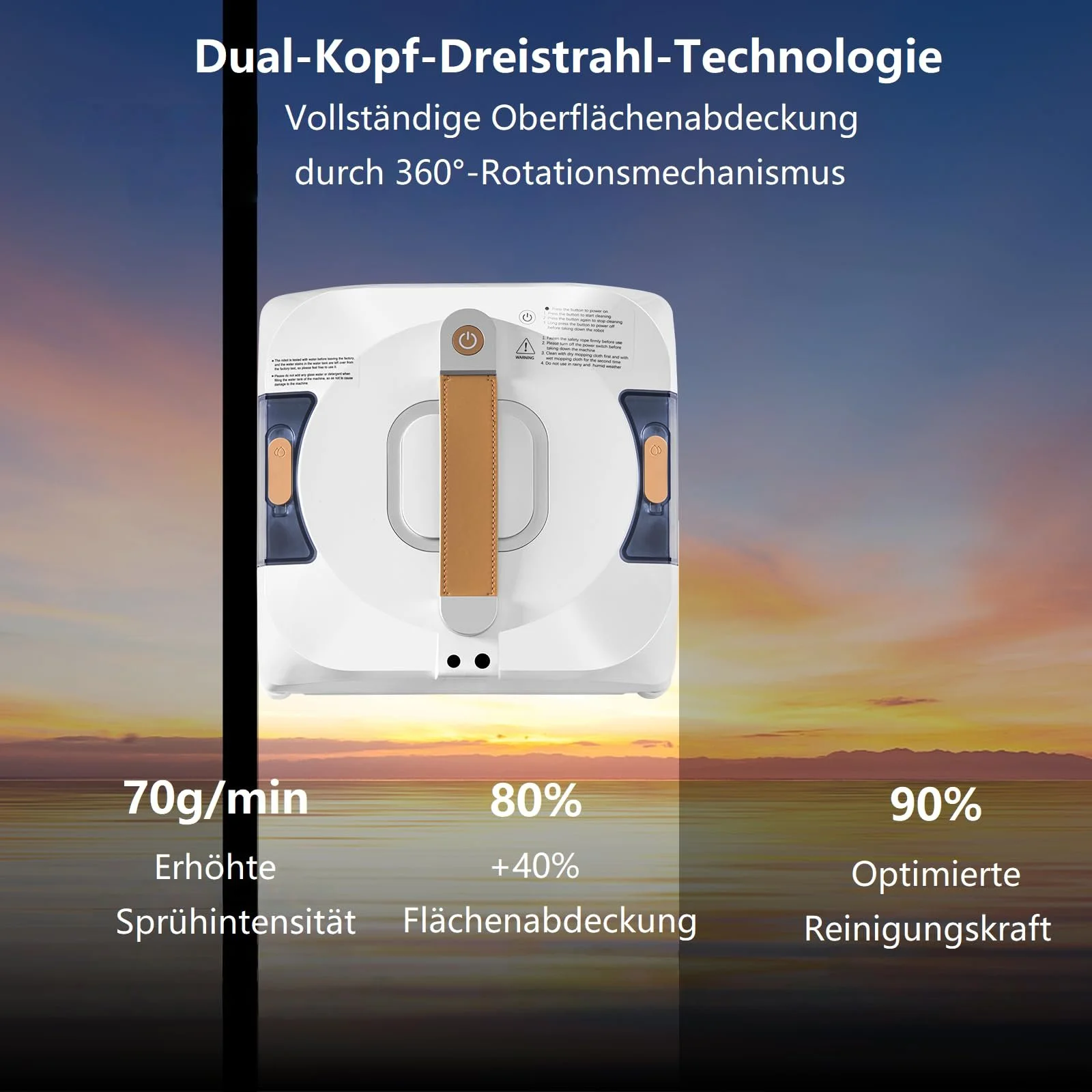 Робот для миття вікон з подвійним розпиленням White, фото №2 Робот для миття вікон з подвійним розпиленням White, фото №2