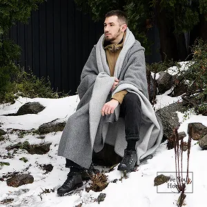 Покривало LYHome з вовни мериноса, дорожня ковдра synthetic.ua - Фото 1