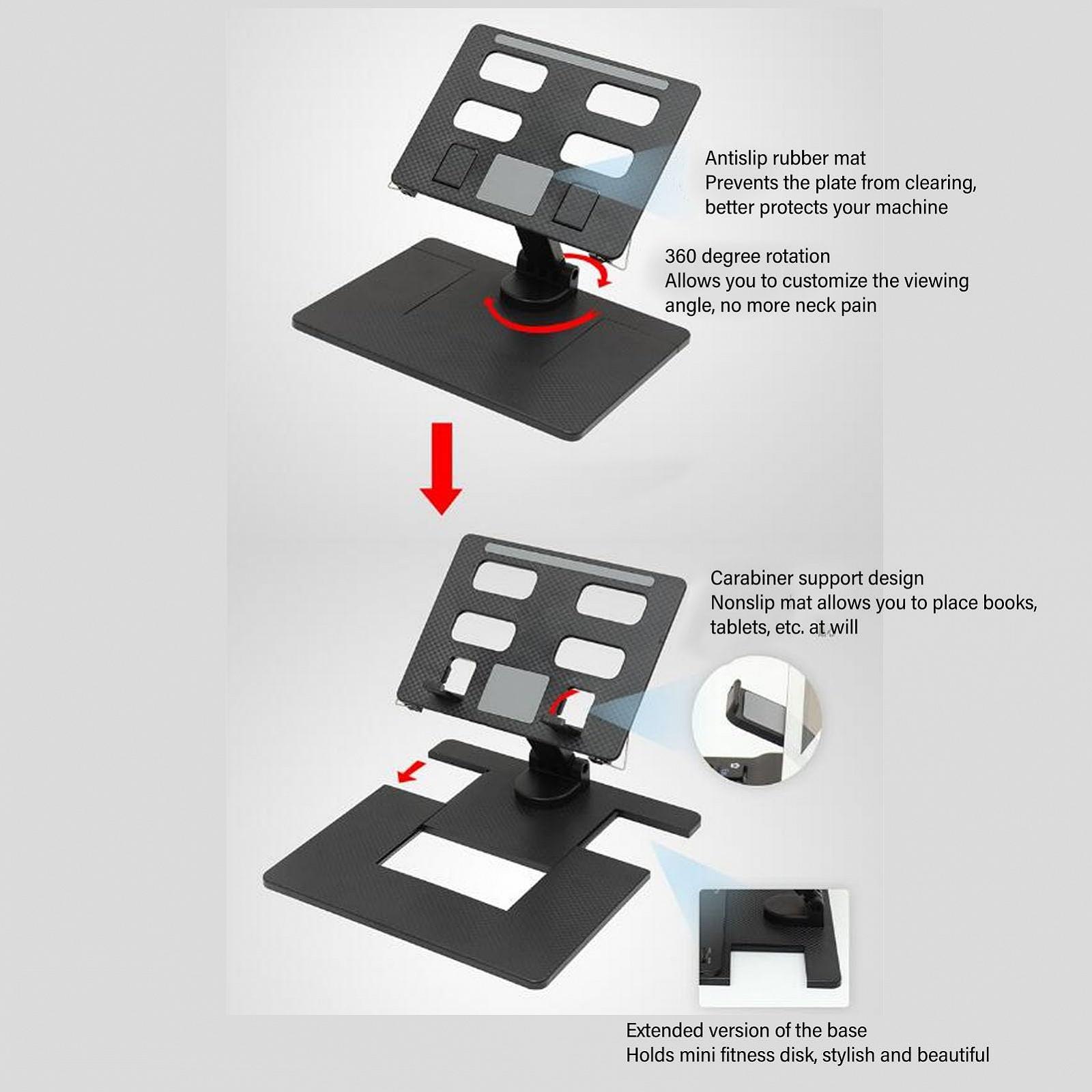 Підставка для ноутбука з основою, що обертається на 360 градусів, ергономічна складана, фото №5