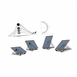 Підставка для ноутбука трикутна алюмінієва складана регульована з функцією охолодження для офісу подорожей і дому Легка Мобільна Біла synthetic.ua - Фото 1