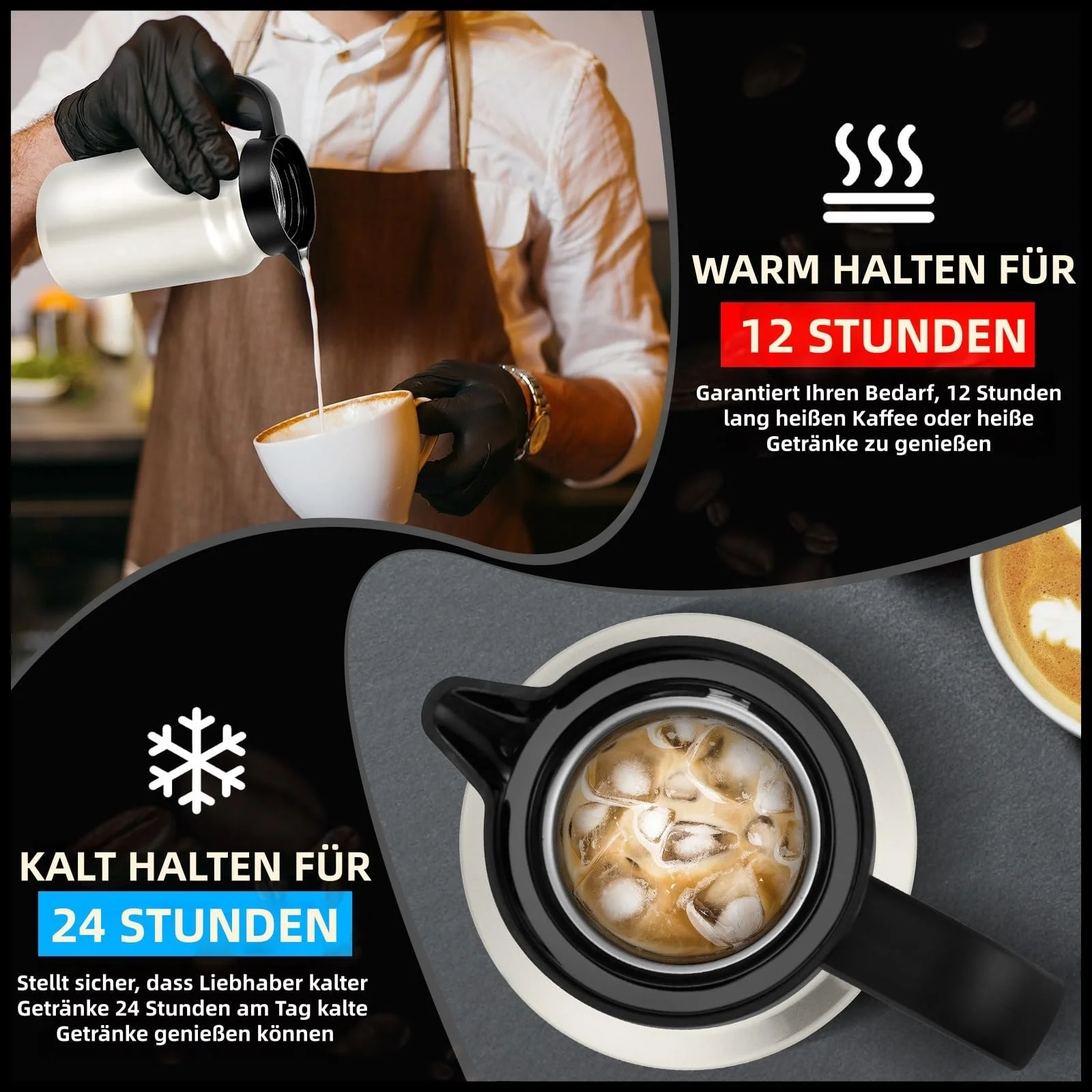 Термос-кавник для кави з нержавіючої сталі для гарячих/холодних напоїв, пилонепроникний, фото №2 Термос-кавник для кави з нержавіючої сталі для гарячих/холодних напоїв, пилонепроникний, фото №2