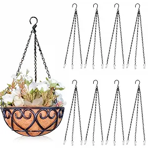 Підвісний ланцюг із затискачами 8 шт. 3-прядний Металевий 40 см Чорний - Фото 1