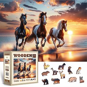 Купити Дерев'яний пазл WOODEN.CITY Wild Horses on the Beach 1000 елементів 53,9 x 39,4 см - Фото 1 Дерев'яний пазл WOODEN.CITY Wild Horses on the Beach 1000 елементів 53,9 x 39,4 см - Фото 1