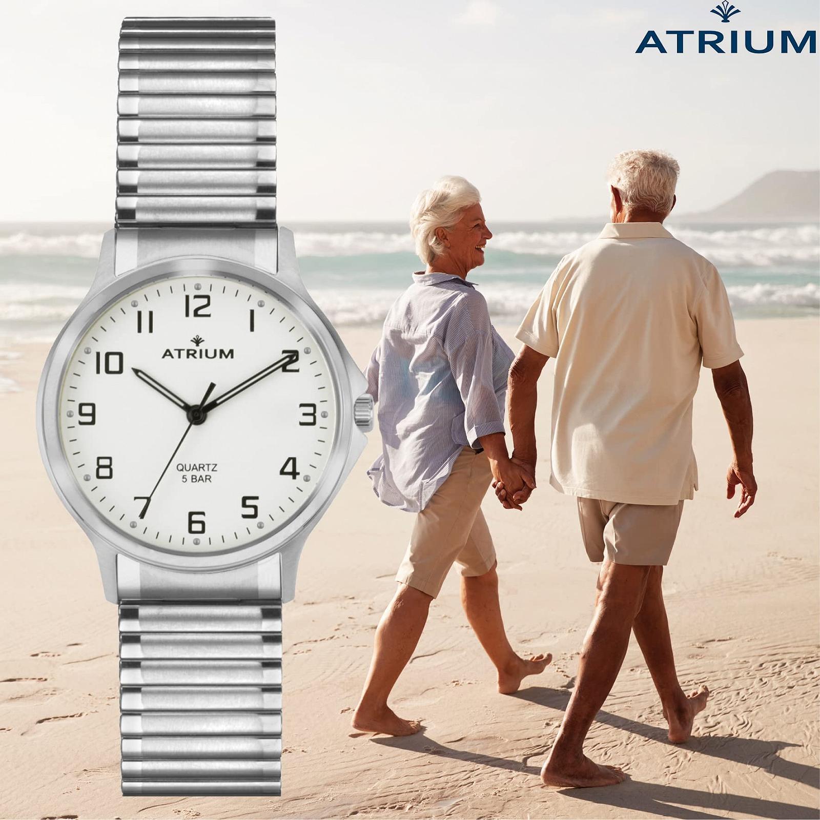 Женские аналоговые кварцевые часы Atrium A13-50, нержавеющая сталь, серебристый, серебристый браслет, фото №7