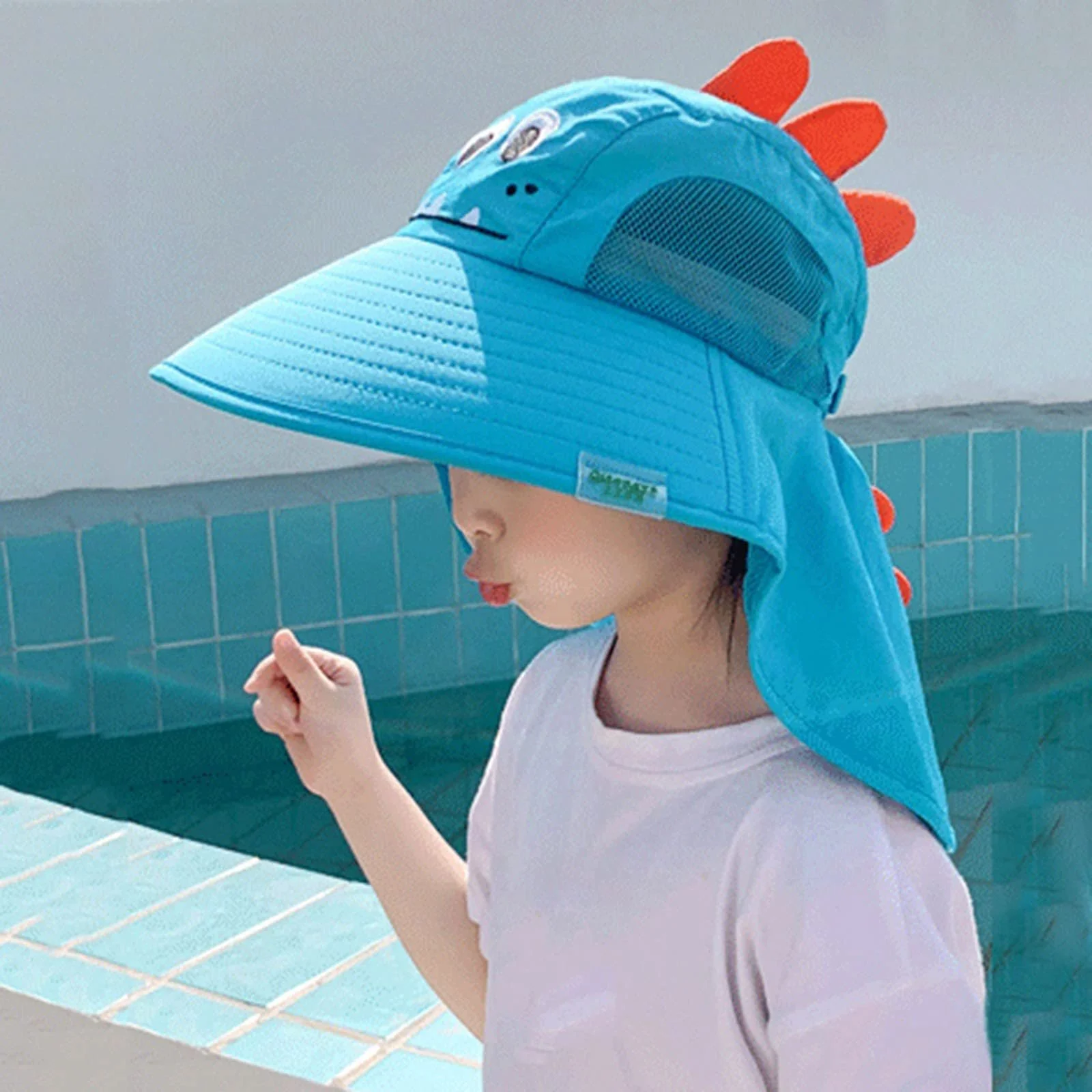 Панама детская регулируемая с широкими полями UPF 50+ мультяшный принт пляжная летняя, фото №8