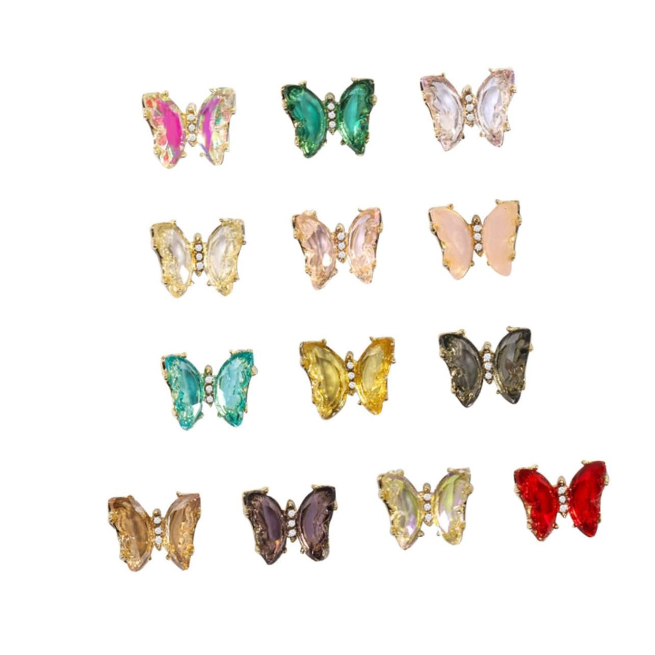 Прикраса для нігтів Метелик 13 шт. DIY Манікюрні прикраси Аплікації Прикраси для манікюру Наклейки Циркон, фото №1
