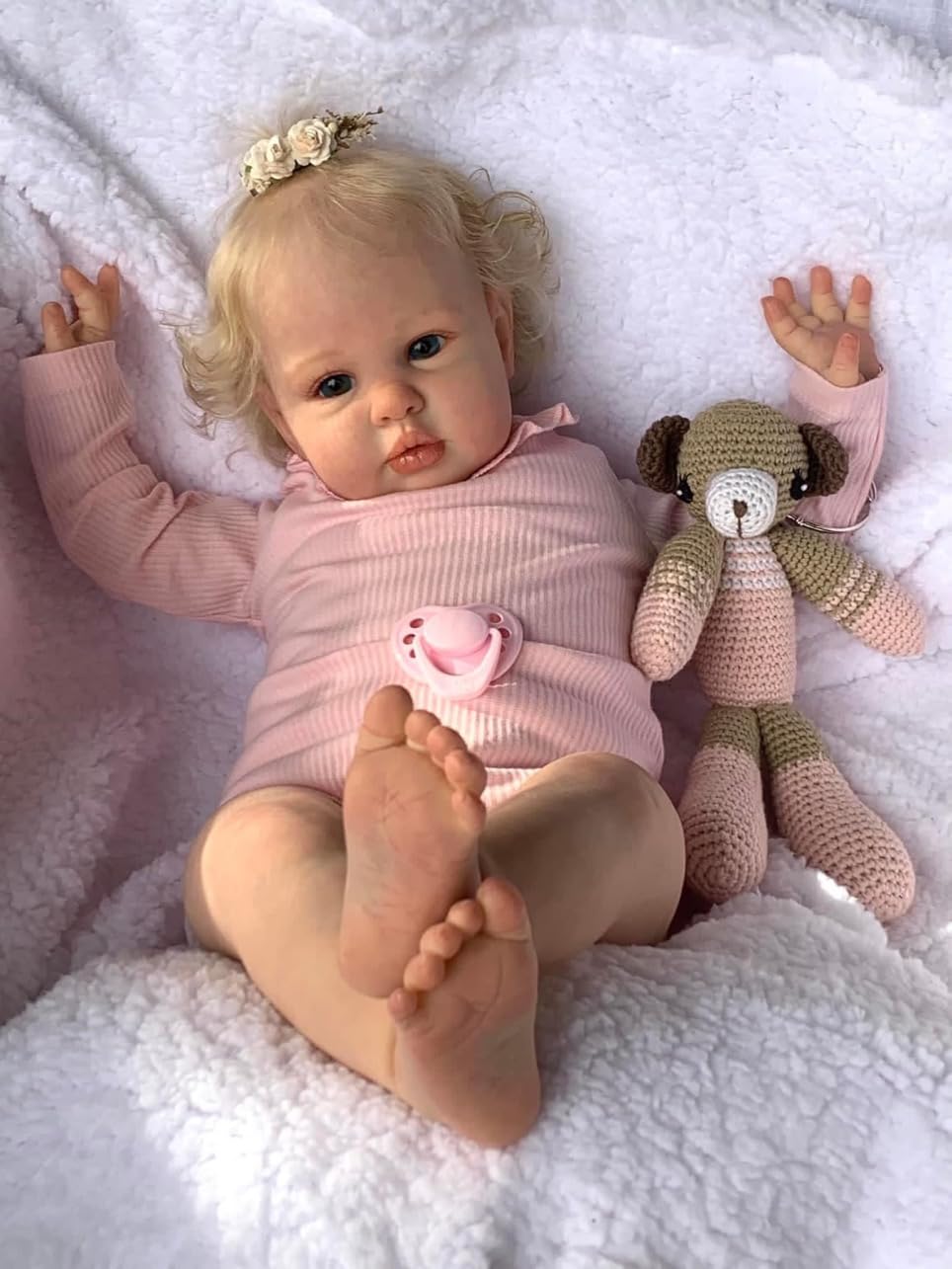 Кукла RXDOLL Реалистичная Reborn 60 см Мягкое тело Девочка Тодлер, фото №2