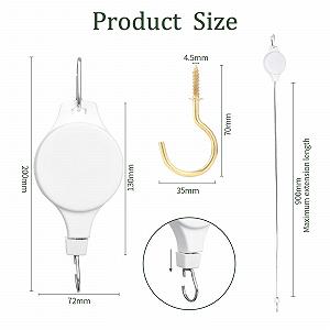 Регульовані гачки для рослин Gueenky Pack of 4 White synthetic.ua - Фото 1