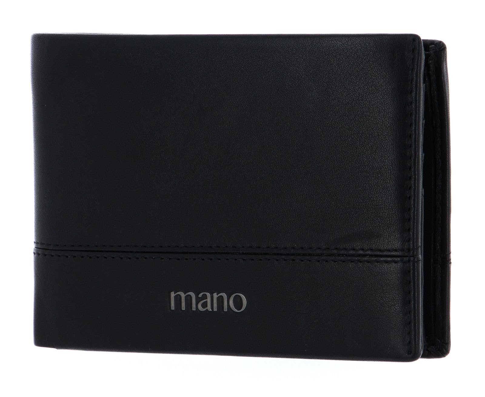 Гаманець RFID шкіряний mano Don Romeo 13 см, чорний, Classic, фото №1