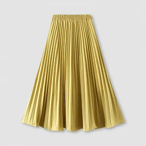 Плісирована спідниця жіноча весна-літо з еластичною талією приталена довга A-силуету synthetic.ua - Фото 1