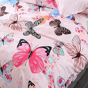 Постельное белье AShanlan Детское розовое с бабочками, 135 x 200 см, розовый цвет synthetic.ua - Фото 1