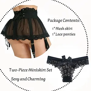 Міні-спідниця ROSVAJFY з сітки synthetic.ua - Фото 1