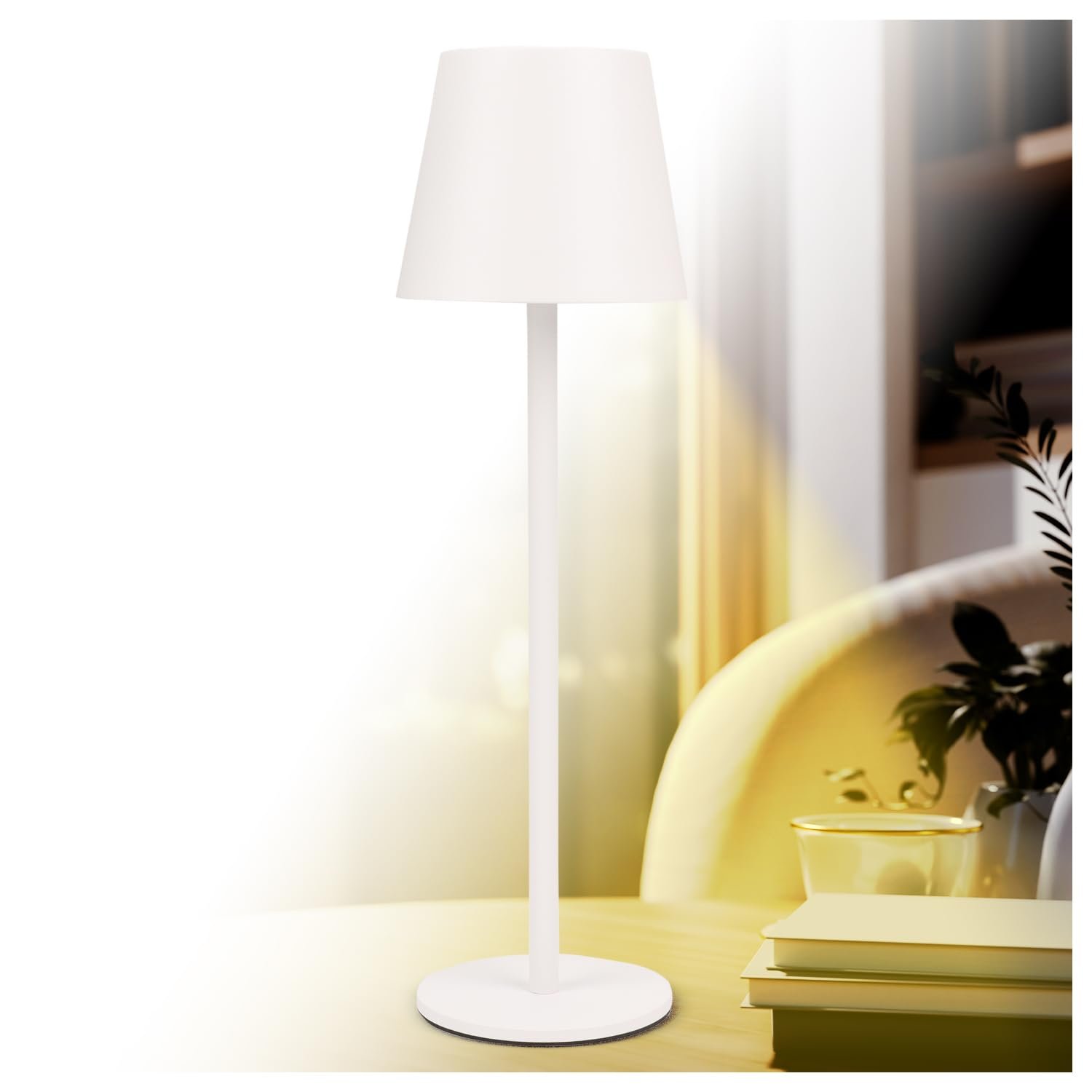 Настільна лампа AddLiving LED Бездротова Сенсорна Димуєма USB-C Акумуляторна 56 LEDs IP44 Біла, фото №2