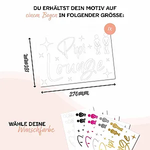 Наклейка на стіну Pipi Lounge 26 x 16 см для дверей туалету самоклеюча Срібляста synthetic.ua - Фото 1