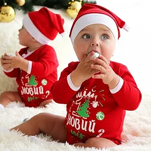 Новогодний костюм-тройка «мой первый новый год» ❄️🎄 для мальчиков и девочек 55-80 см - Фото 1