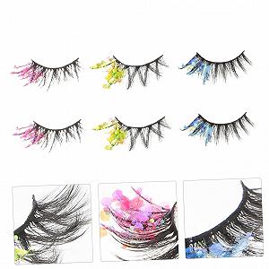 Вії Angoily 15 пар кольорові накладні з блискітками довгі 3D хімічне волокно європейські та американські synthetic.ua - Фото 1