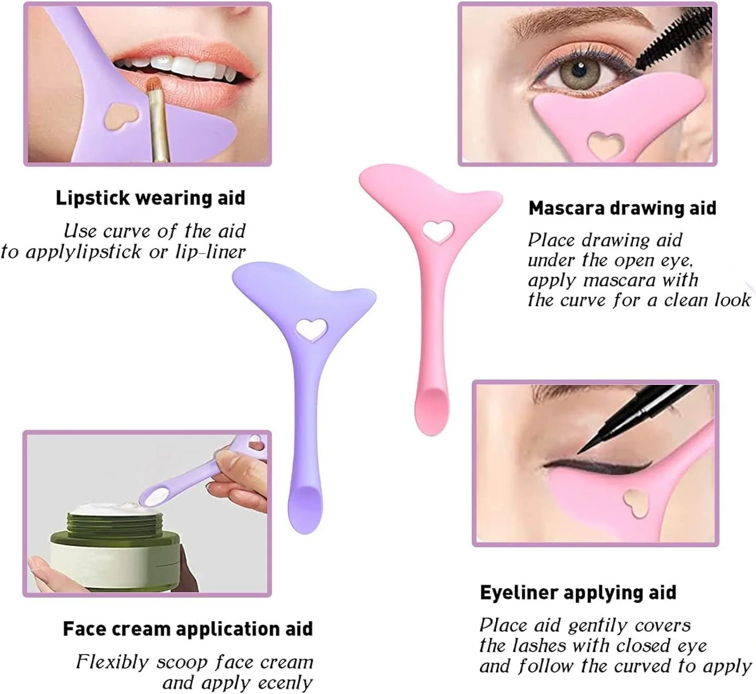 Багатофункціональний трафарет для підводки силіконовий рожевий багаторазовий, фото №2 Багатофункціональний трафарет для підводки силіконовий рожевий багаторазовий, фото №2