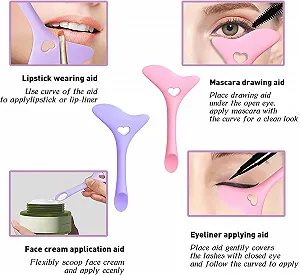 Багатофункціональний трафарет для підводки силіконовий рожевий багаторазовий synthetic.ua - Фото 1