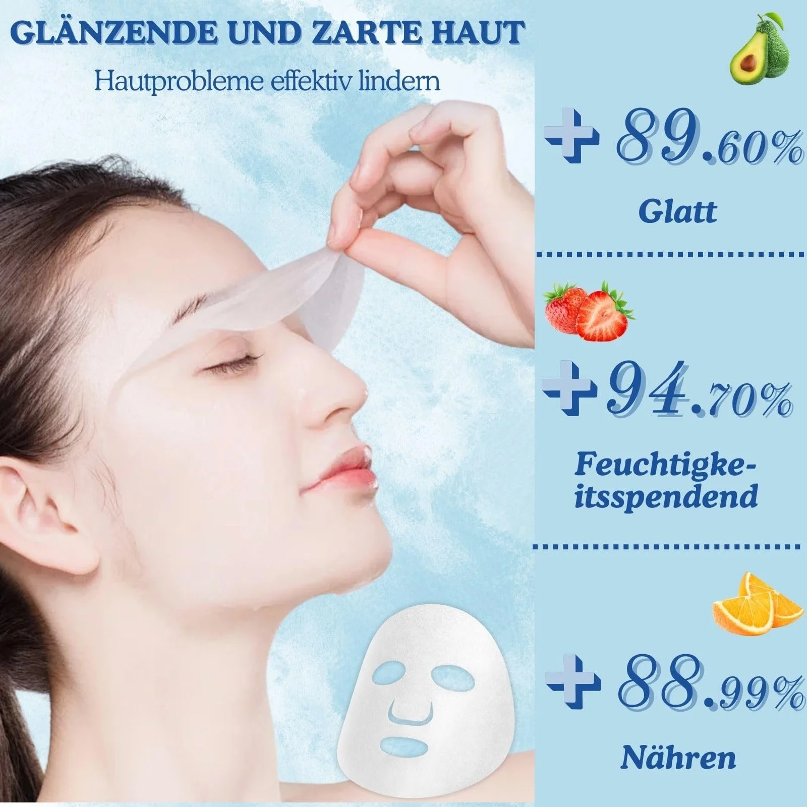 Тканинна Маска для обличчя Altherona Набір з 5 штук, Глибоке Зволоження, з Фруктовими Есенціями, фото №3