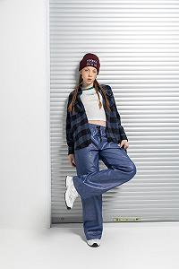 Трендові блискучі джинси з напиленням - сині та темно-сині від 140 до 164 см - Фото 1