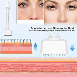 Дерма-штамп Регульований, 140 титанових мікроголок для волосся, бороди, обличчя та тіла - Фото 1