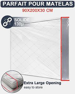 Чохол для матраца пластиковий / 90 x 200 см / Водонепроникний / Товщина 30 см / Прозорий synthetic.ua - Фото 1