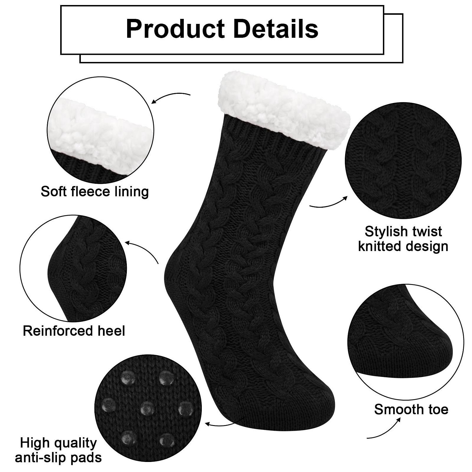 2 пары носков-стопперов женские теплые зимние пушистые нескользящие для дома, фото №2