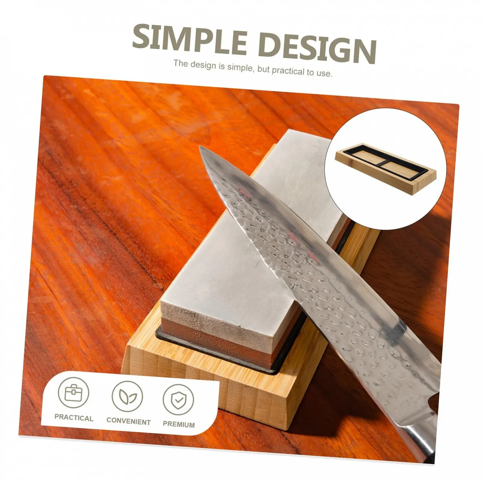 Тримач для точильного каменю Uonlytech дерев'яний з нековзною силіконовою основою, фото №7