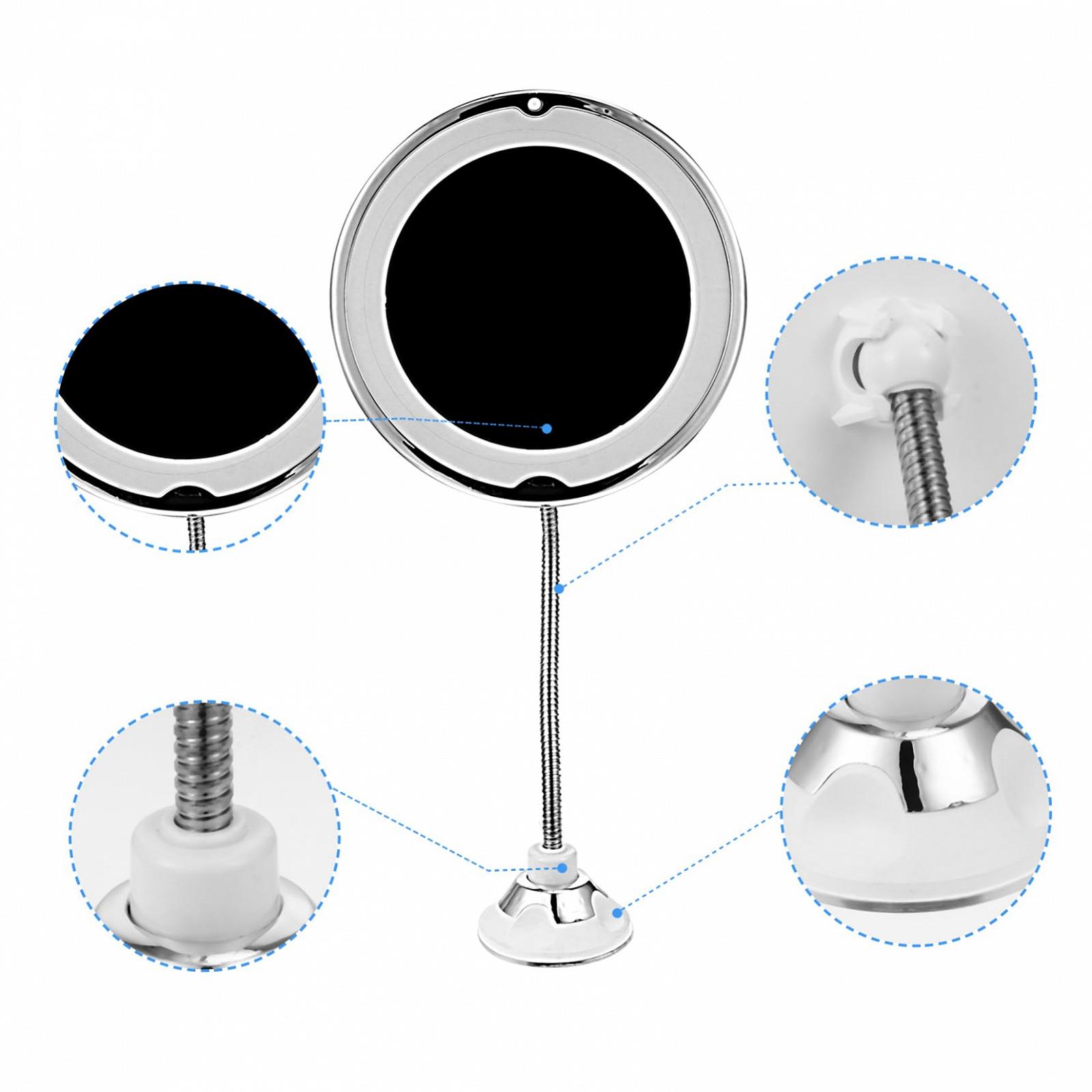 Зеркало Angoily LED с присоской с увеличительным стеклом пластик, фото №2 Зеркало Angoily LED с присоской с увеличительным стеклом пластик, фото №2