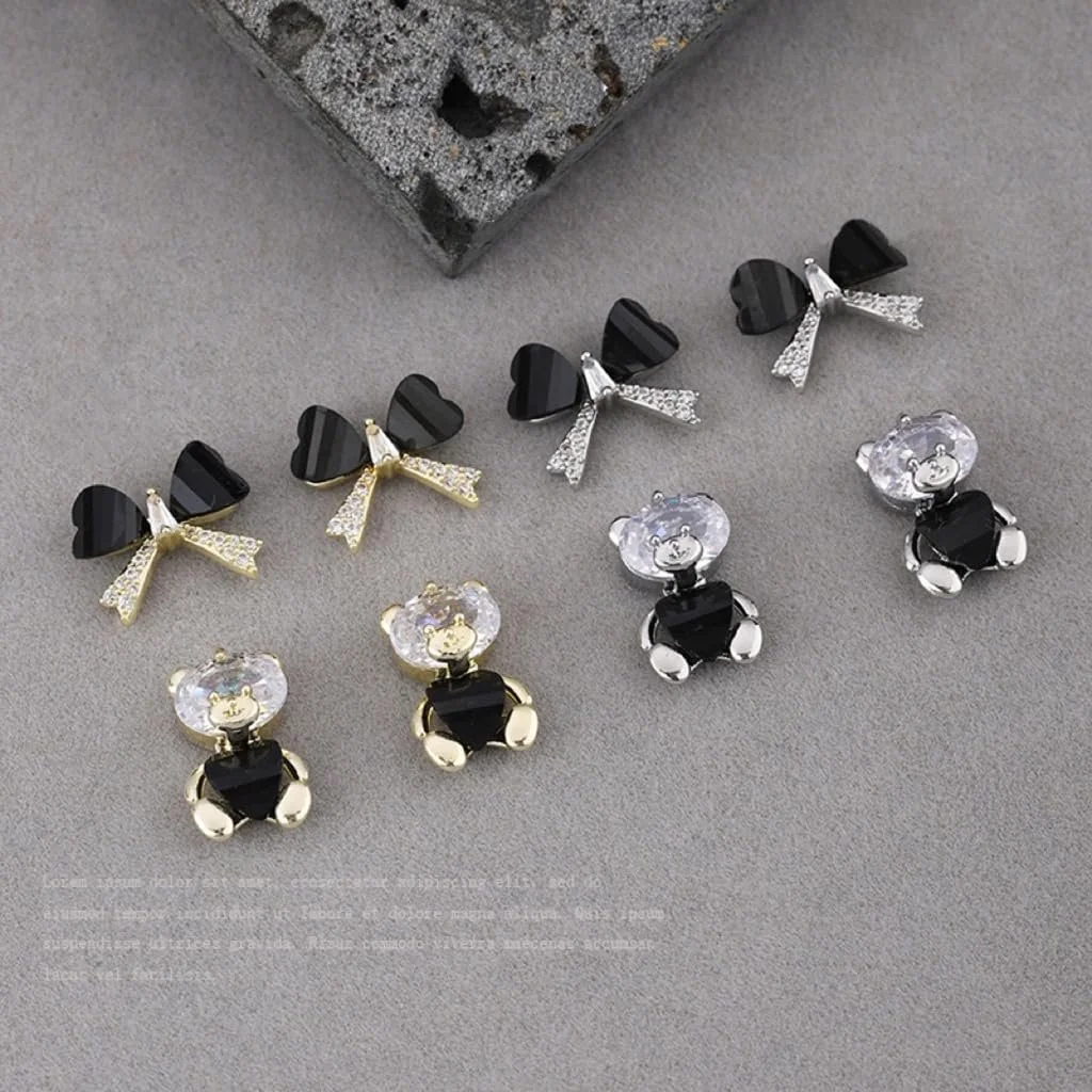 Прикраси для нігтів 3D Ведмідь Стрази Кристал, фото №7