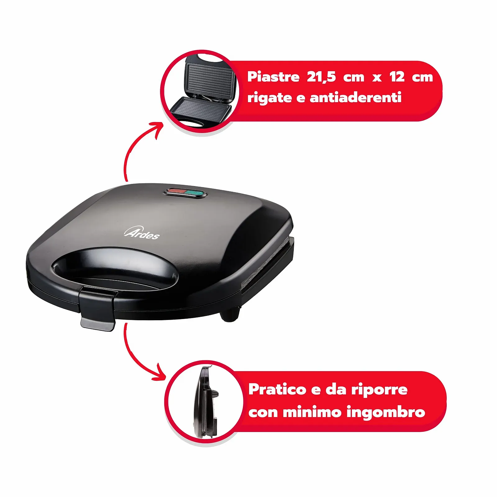 Сендвічниця ARDES Professional Electric AR1S10 Чорний, фото №4