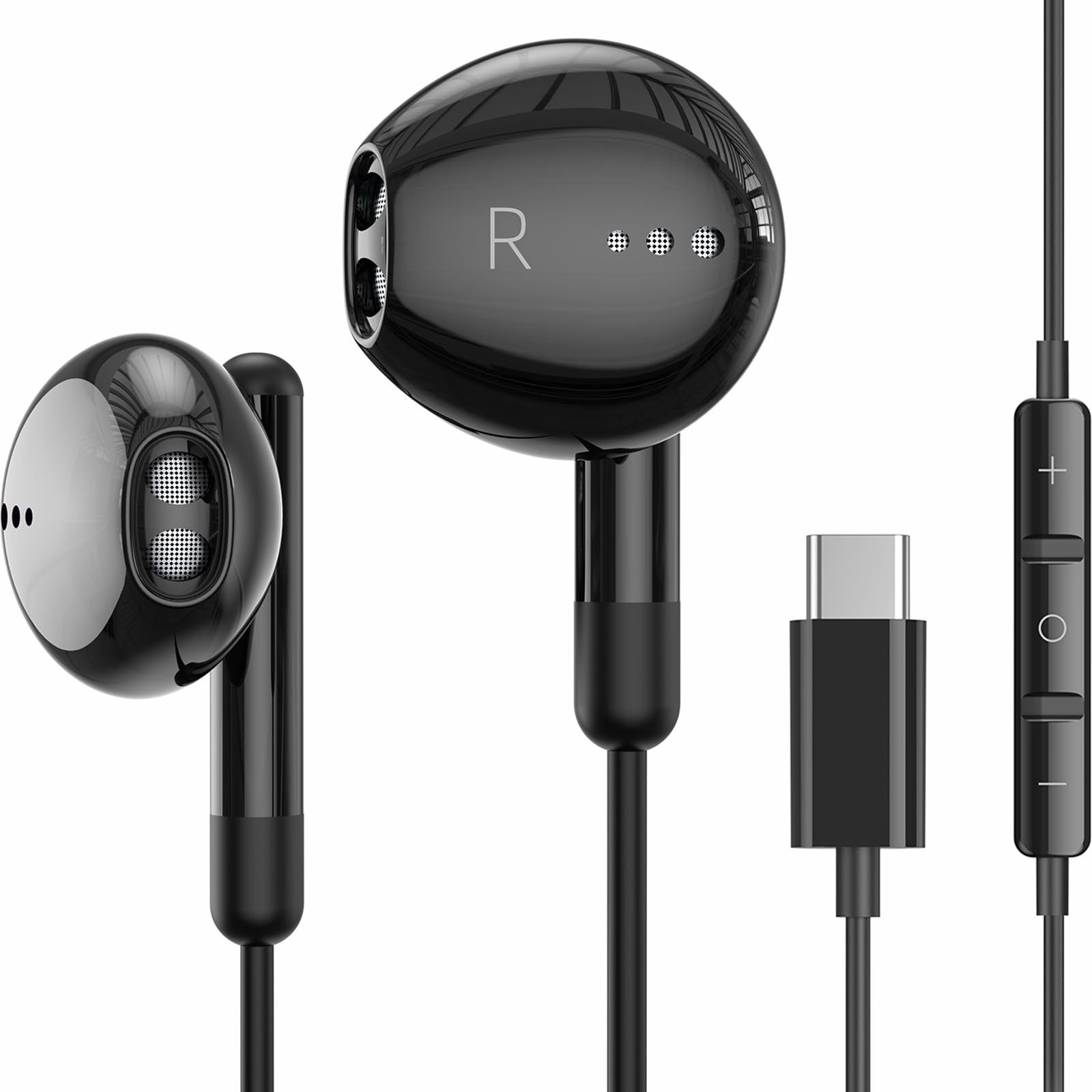 Навушники In-Ear USB C з кабелем USB Type C з мікрофоном та регулюванням гучності для Huawei One Plus Google Samsung Xiaomi, фото №1