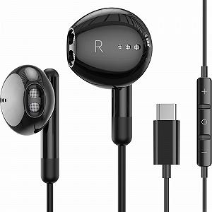 Навушники In-Ear USB C з кабелем USB Type C з мікрофоном та регулюванням гучності для Huawei One Plus Google Samsung Xiaomi - Фото 1