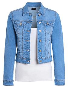 Куртка Джинсовая SS7 Женская Эластичная Stonewash Синяя - Фото 1