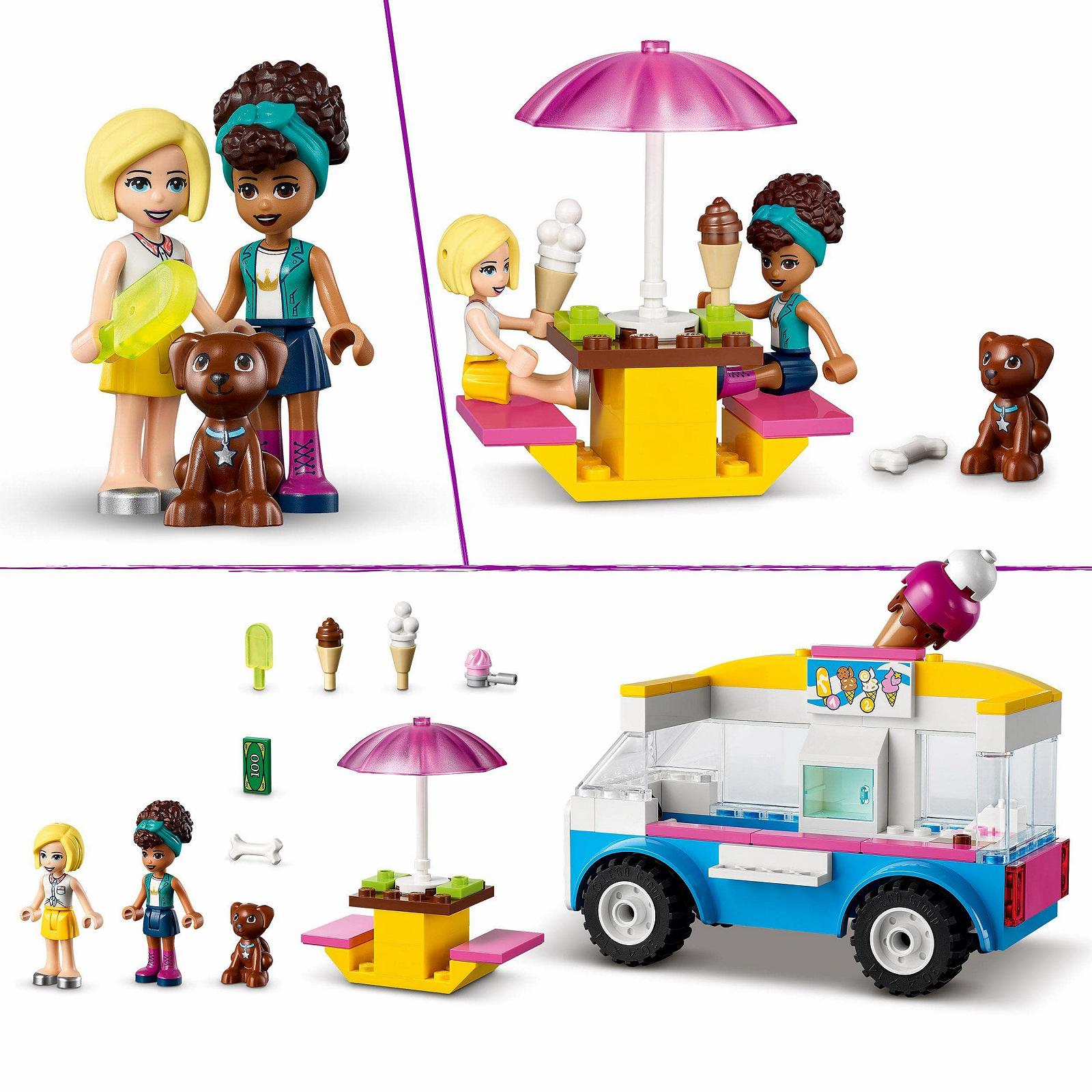 Игрушечный грузовик LEGO Friends 41715 Мороженое с минифигуркой Андреа для детей от 4 лет, фото №4