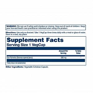 Saw Palmetto Berry 580mg 50 vcaps