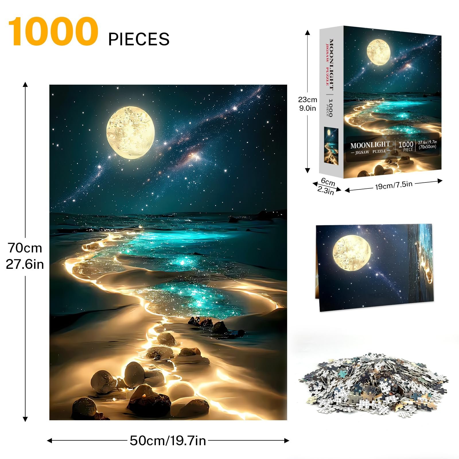Пазли Moonlight Jigsaw Puzzle 1000 елементів 70 x 50 см, фото №5 Пазли Moonlight Jigsaw Puzzle 1000 елементів 70 x 50 см, фото №5