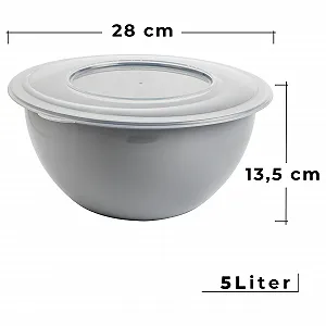Набір мисок 2friends Leya 3 шт. з кришками 5 л 28 см synthetic.ua - Фото 1