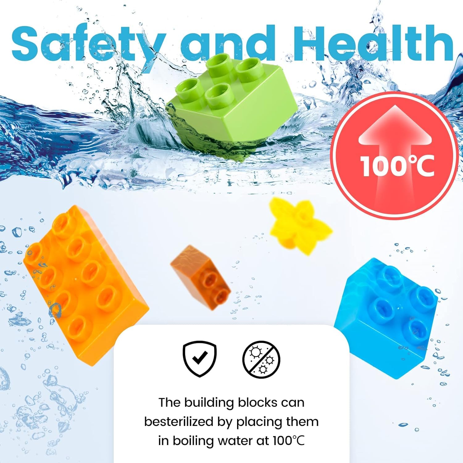 Блоки будівельні Kadii Набір Великий 180 шт від 3 років Сумісний з Duplo Коробка для будівельних блоків, фото №6