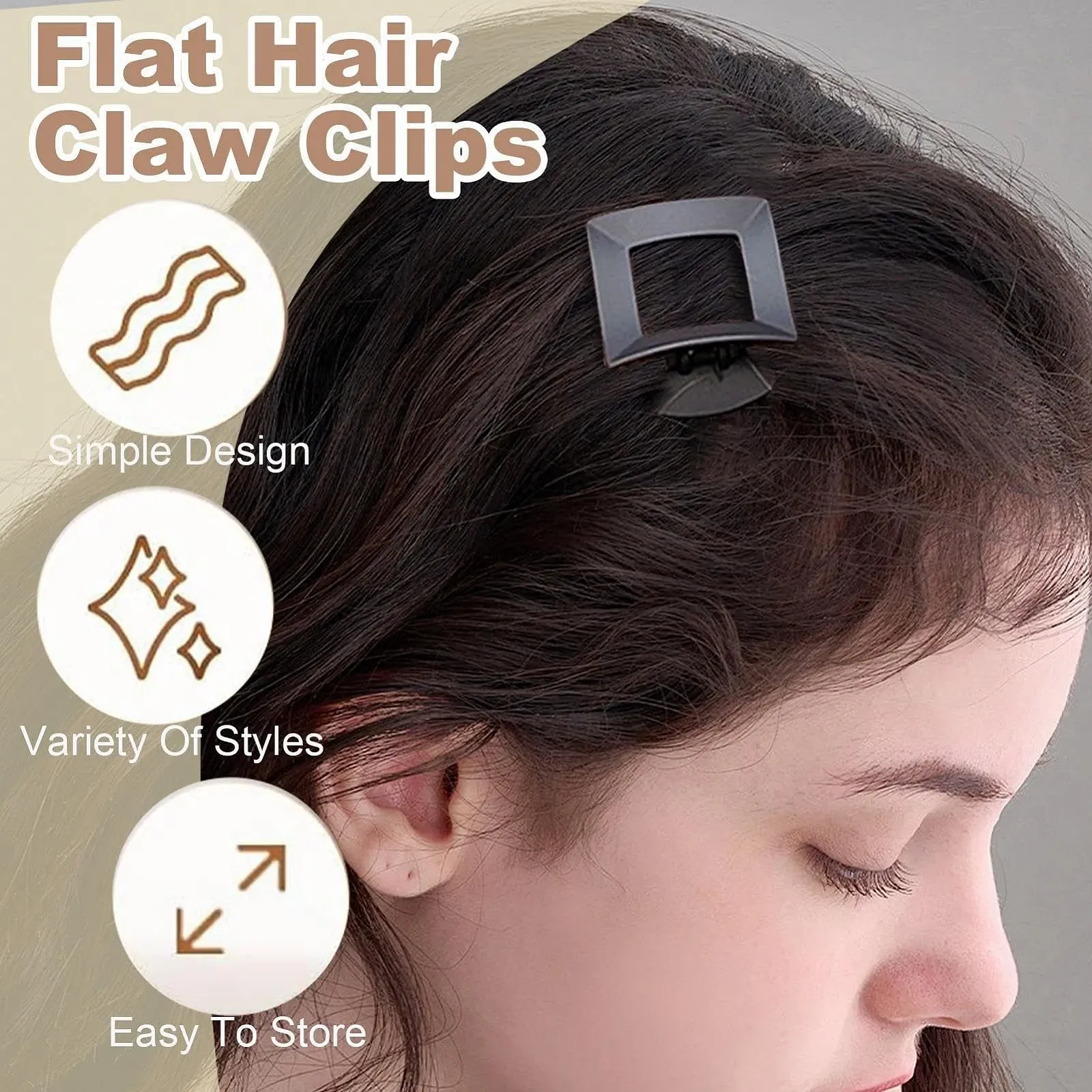 Плоские Заколки для Волос ABS Материал Матовый, фото №5 Плоские Заколки для Волос ABS Материал Матовый, фото №5