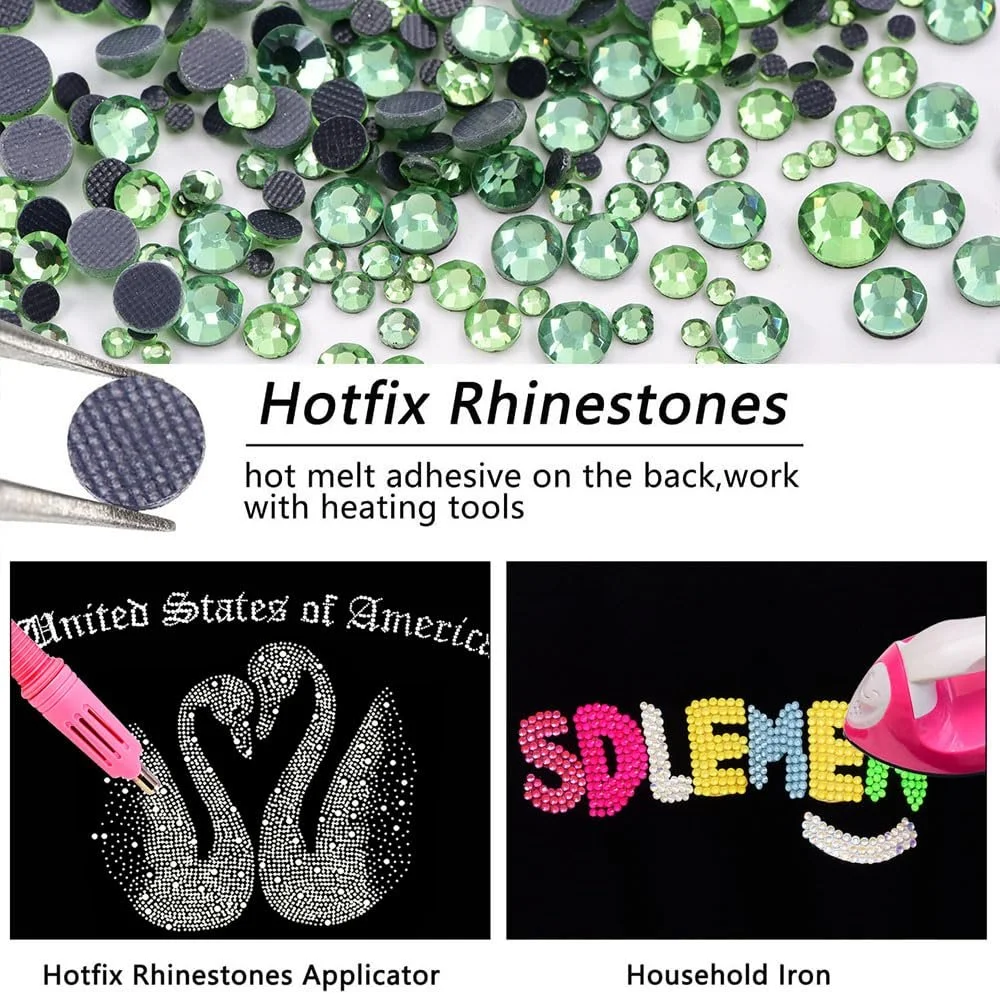 Термостразы Blinginbox Разных Размеров DMC, Стекло, Красный, Lt.Peridot, 3000 шт, фото №3