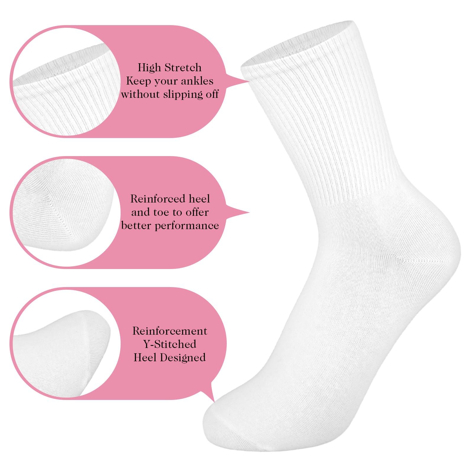 Носки Yolev Хлопковые носки 3 пары Белый, фото №6