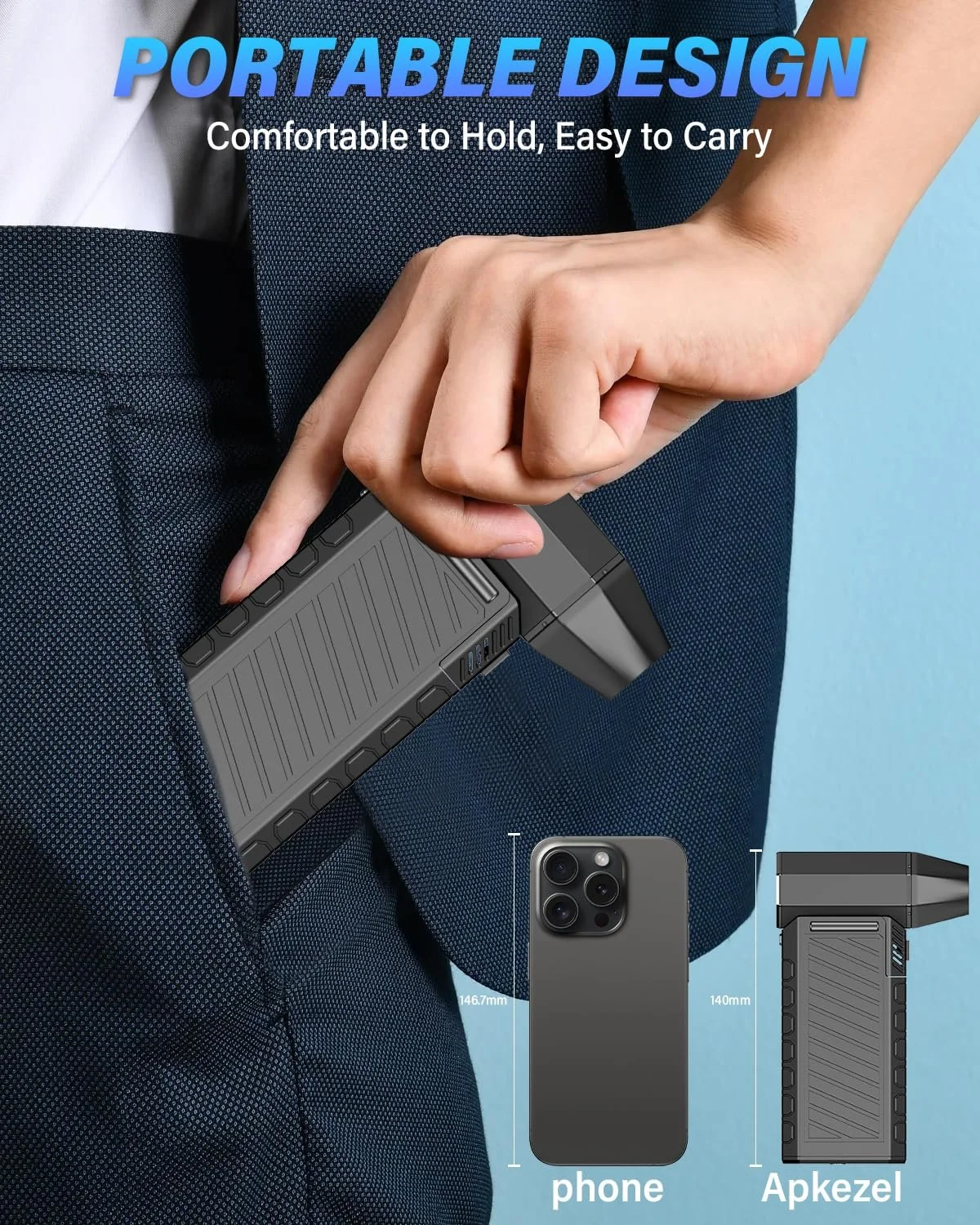 Електричний повітродувка Apkezel 150 000 об/хв 6000 мАг, фото №6 Електричний повітродувка Apkezel 150 000 об/хв 6000 мАг, фото №6