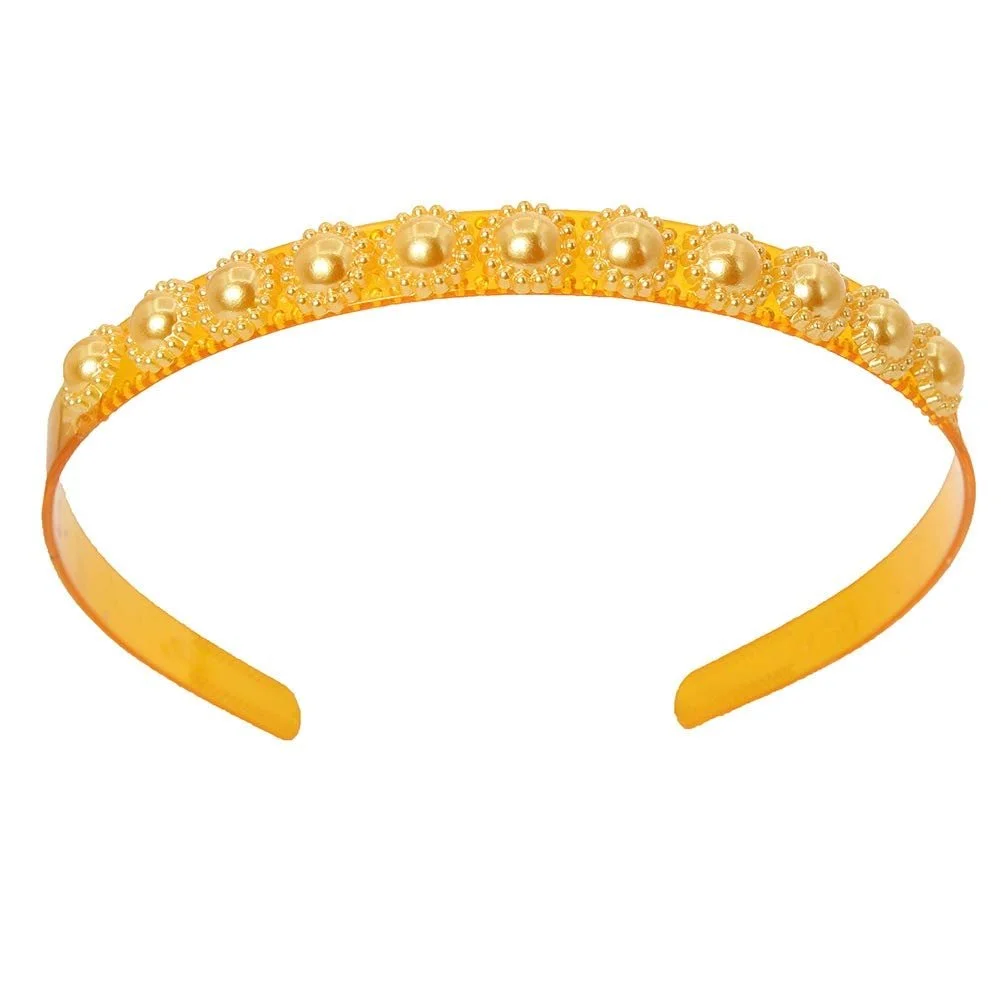 Обруч для волосся з квітами та бісером Designer Boho, жовтий, фото №1