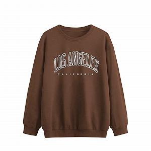 Женская винтажная толстовка California с коротким принтом, повседневная худи Los Angeles California Y2K, эстетичная однотонная с круглым вырезом, одежда, топы, готическая мультяшная графика Country College осенняя - Фото 1