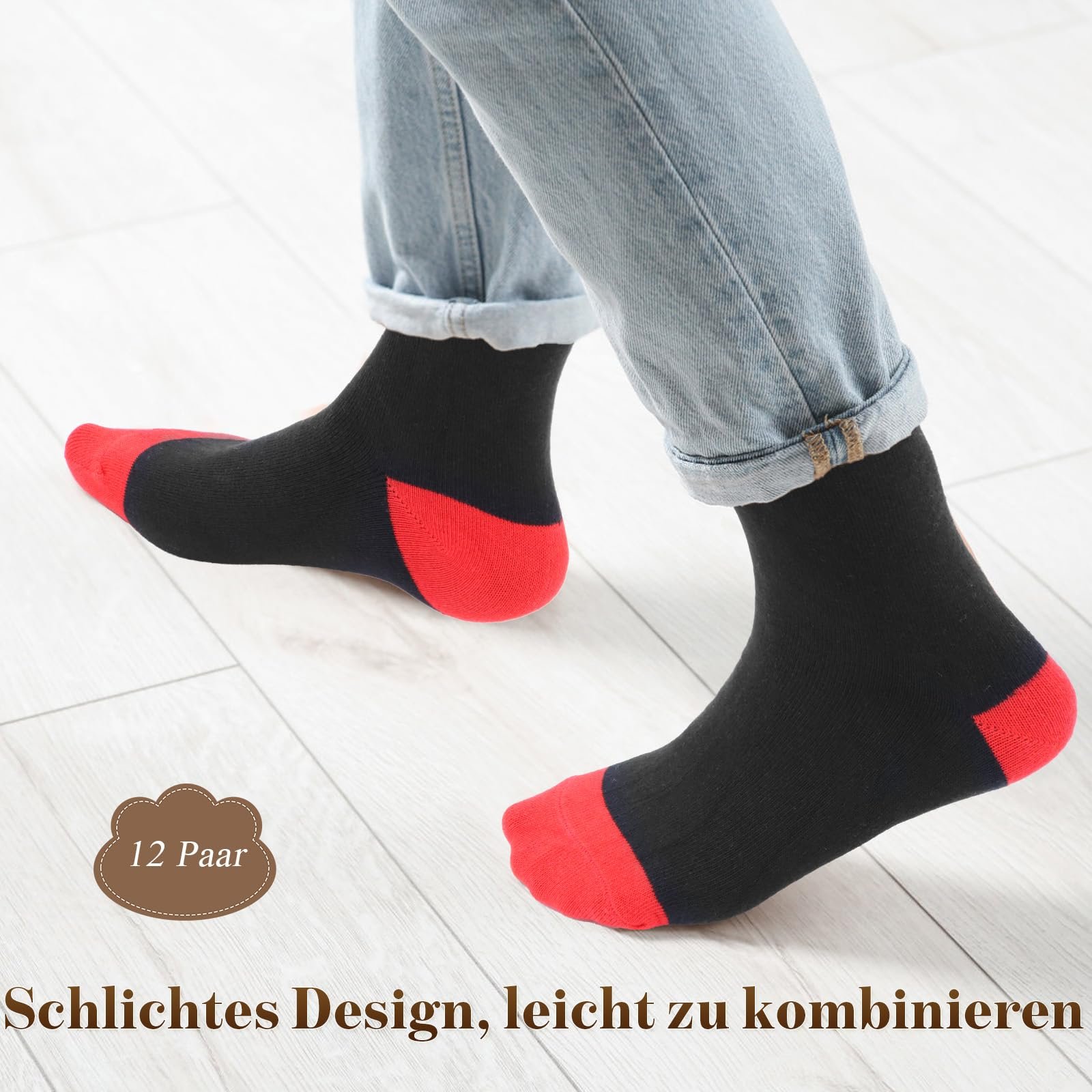 Носки Женские Хлопковые 12 пар Белый и Черный, фото №6